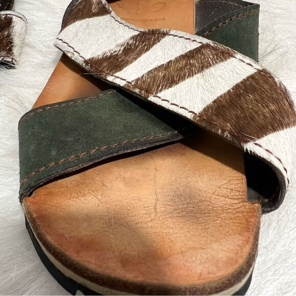 Brother Vellies Tyre Green Suede Cow Hair Recycled Tire Soles Sandals -- 9 - Picture 6 of 9